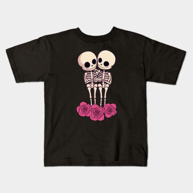 Preppy Skeleton, valentines day, pink skull Kids T-Shirt by Pattyld